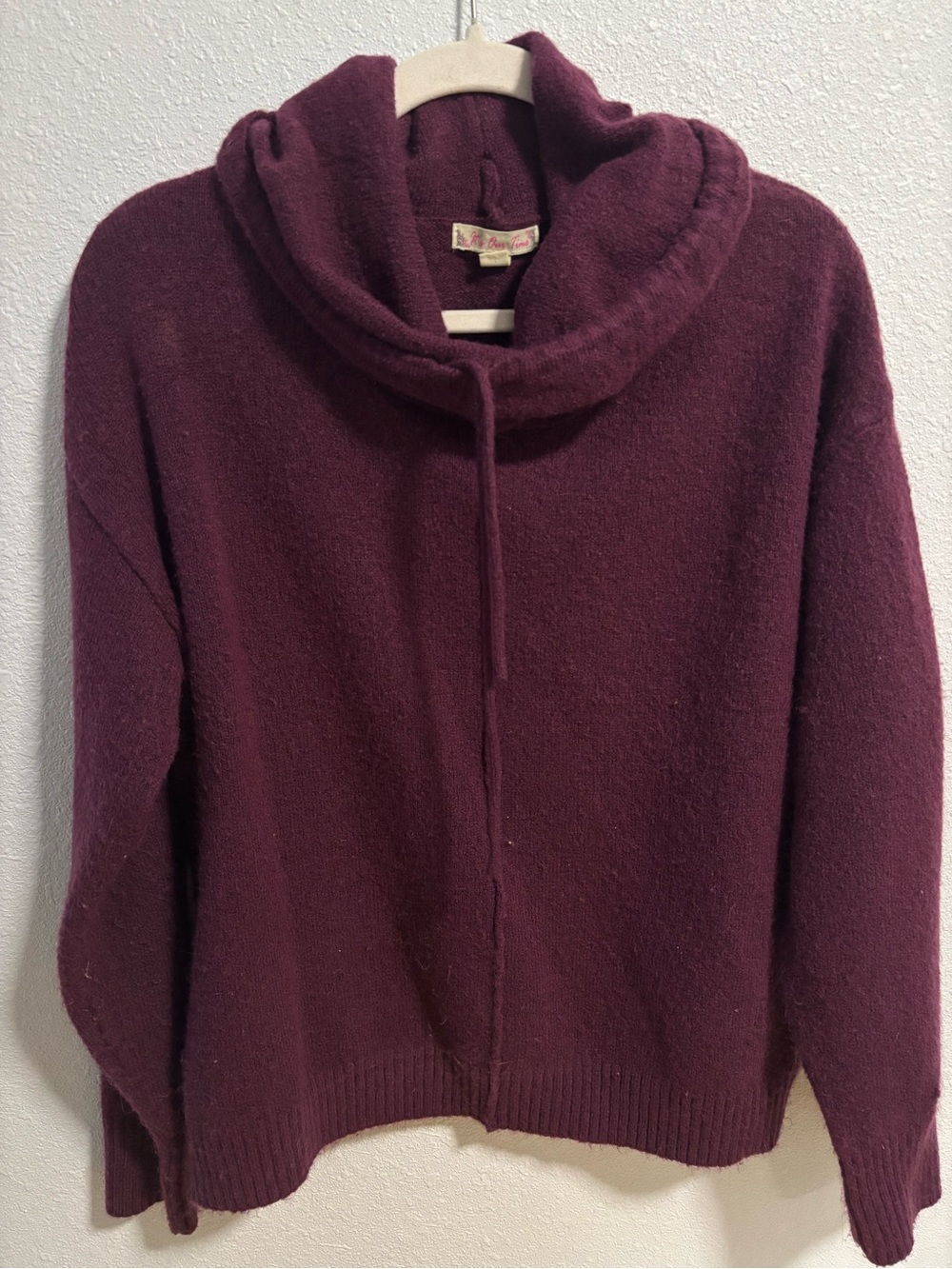It's Our Time Plum Funnel Cowl Pullover Sweater